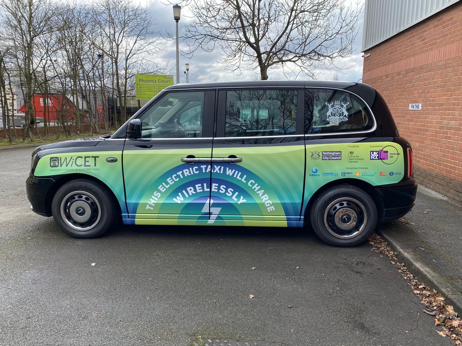 New Electric Taxi Livery for UK’s first Wireless Charging Trial WiCET